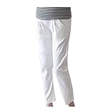 Cozy Maker（C&M）マタニティ パンツ ズボン 産前産後 レディース 妊婦 ゆったり 楽チン カジュアル 大きいサイズ 全4色 (M, ホワイト)