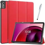 タッチペン1本 フィルム2枚付 Lenovo tab7 / Lenovo Tab M10a 5G LET02 対応 ケース兼用 レノボ タブ7 / AUタブ M10a ソフトバンク A301LV タブレットカバー おしゃれ シンプル 耐衝撃 ビジネス 薄型 軽量 オートスリープ機能 法人大量注文対応 (T0246-Tab7-RED)