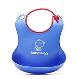 立体　防水　子供　ベビー　似せのシリカゲル　幼児　食事用スタイ　エプロン　よだれかけ　baby (小さい, ブルー)