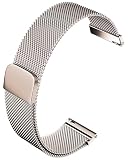 [monomam] スマートウォッチ ベルト ミラネーゼループ 20mm ステンレス 交換バンド (ベルト幅：20mm) (STARLIGHT)
