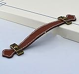 Aiber 2pcsサーフェスレザー家具ハンドルモダンスタイルレザーハンドルドアプルハンドル IH004