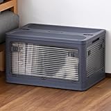 山善(YAMAZEN) 収納ボックス Lサイズ 積み重ね可 折りたたみ 全方向から取り出せる 収納ケース キャスター付 コンテナ ボックス 衣類収納 幅51.5×奥行36.5×高さ30cm チャコールグレージュ SFOB-L(CG)