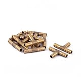 uxcell ホースバーブ 3ウェイ T型 チューブ コネクタ 真鍮 燃料油 継手 8mmの外径 12 個入り