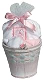 Dee Givens & Co-Raindrops 17451 Furry Friends Long Sleeve Body Suit Gift Basket Set - Pink - Size 0-