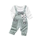 Tovadoo 子供服 ベビー服 男女共用 トップス+サロペット 多色 セットアップ 長袖 秋冬 麒麟柄 キャラクター柄 可愛い 部屋着 保育園