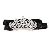 ノーブランド品 赤ちゃん　クラウン　伸縮性　 ヘッドバンド　ターバン　ヘアバンド　写真撮影　小道具　髪飾り　出産祝い　ギフト　全7色選べる - 黒