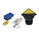 Flameer ゲーム機 三角 アーケードボタン LEDランプ付き アーケードボタン 三角アーケード機 ゲームボタン 全５色選べる - 黄