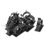 uxcell ケーブルクリップ　粘着クリップホルダー　コードケーブルタイ　16個入り　ナイロン　ブラック