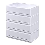 《2個セット》 収納チェスト インテリアチェストP620-4 4段 幅62×奥行45×高さ74.9cm (W) ホワイト