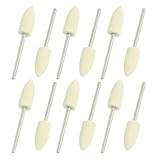 uxcell　マウントボブフェルト フェルトボブ　フェルト軸付ホイール　3mmシャンク フェルト製 研磨バフ 電気グラインダ 研磨工具　12個