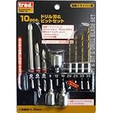 (業務用15セット) TRAD ドリル＆ビットセット/先端工具 【10本組×15セット】 電動ドライバー用 TDB-10 〔DIY用品/大工道具〕