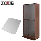 【JAJAN】フィギュアラック サード ワイド 本体 (扉) + 背面ミラー2枚 幅83cm 奥行39cm ハイタイプ ブラウン 【正規品】[ 鍵付き コレクション ケース ][棚プレ対象商品]