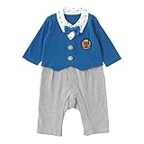 ( チャックル ) chuckle * ティノティノ * 見せかけ カーディガン フォーマル 長袖 前開き カバーオール ブルー 70cm P2919-70-31