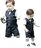 (プチプライム) Petit Prime キッズ 子供服 男の子 フォーマルスーツ 半袖 入学式 卒業式 結婚式 発表会 七五三 5点セット (140, ブラック)