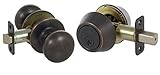 Callan KS3007 Saxon Series Grade 3 Keyed Entry Knob & Single Cylinder Deadbolt Set, Edged Bronze
