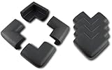 8 x AKORD? BABY SAFETY CORNER PROTECTORS FOR DESK TABLE FURNITURE - SAFE FOR CHILD/KIDS (Black) by A