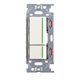 スガツネ工業 ガイドランプ付埋込ダブルスイッチ AC125V 15A ピュアホワイト PXP-J-NKW02009-PW