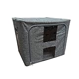 アストロ 衣類 ワイヤー収納ケース 活性炭シート入り 消臭 防水 不織布製 幅40×奥行50×高さ40cm 80L大容積 (グレー)