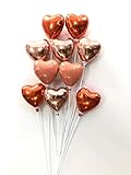 ミニバルーン スティック付き ハート 10本セット メープルカラー
