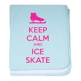 CafePress – Keep Calm and Ice Skate – スーパーソフトベビー毛布、新生児おくるみ ブルー 069400547825CD2