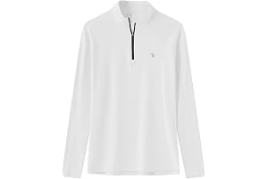 Ysento Women's Long T-Shirt, Sports T-Shirt, Fitness Shirt, Long-Sleeve T-Shirt, Half Zip-Up, Golf Wear, Running, Trekking, Quick-Dry Shirt, Multi-Color