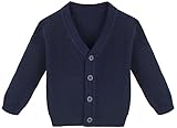 Lilax Baby Boys Basic長袖Vネッククラシックニットカーディガンセーター カラー: ブルー