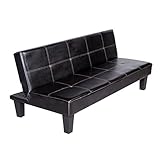 ダージェット(Darjet)　コンパクトリクライニングソファー　折りたたみ式　天然木フレーム 3人掛け　PVC レザー　シンプルモダンシリーズ　スマート　ソファベッド　ブラック