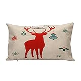 LuCoO 2017新しいソフト快適なクリスマス枕ソファウエストスロークッションカバーホームインテリア( 1220 ) 17.7*17.7 ホワイト PLWOOFCA007641