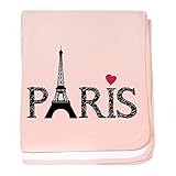 CafePress – パリBaby Blanket – スーパーソフトベビー毛布、新生児おくるみ ピンク 06978894156832E