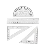 vividcraft製図ツール4ピース/パック学生数学ジオメトリひな形プラスチック直線定規分度器セット正方形パッチワーク