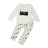 Tovadoo 子供服 ベビー服 男女共用 トップス+ズボン 秋冬 長袖 パジャマ 王冠柄 天気妖怪 キュート 部屋着 保育園