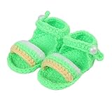 Candykids ベビーサンダル ニット靴 赤ちゃんサンダル 新生児 子供用 ベビーソックス超可愛い室内用ベビーシューズ (四色A)