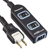 パナソニック(Panasonic) ザ・タップX 安全設計扉・パッキン付コンセント 3コ口 スナップキャップ・1mコード付 ブラック WHA