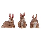P Prettyia ミニチュア　樹脂　ウサギの装飾 　工芸品　３個セット　素晴らしい　置物　