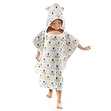 Kanemt フード付き　バスタオル　子供　ベビー　タオル おくるみ　動物柄　可愛い 4重ガーゼ 出産祝い キノコ