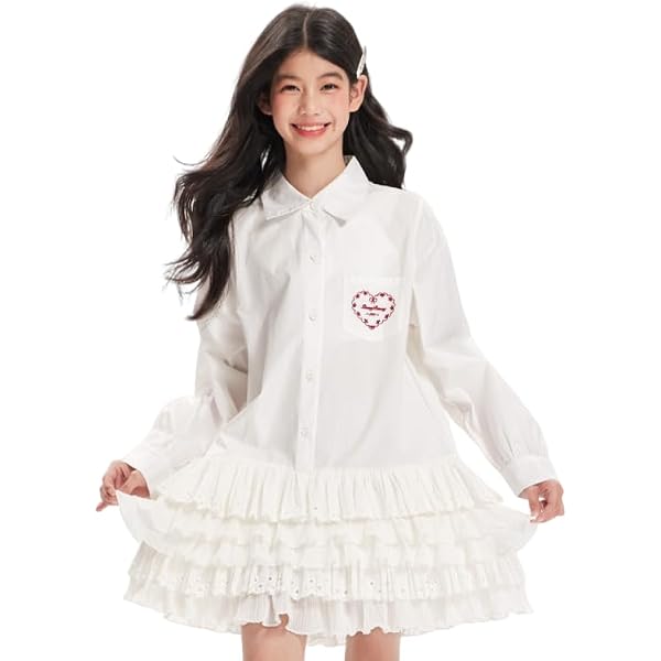 Amazon | [Barry Banny] 白 ワンピース キッズ 長袖 子供服 女の子 