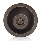 Lenova CK-201 Copper Prep Round Topmount/Undermount Kitchen Sink, Small, Oil Rubbed Bronze Finish by