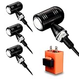 YESprime バイク ウインカー 砲弾型 LED 12V 汎用 高輝度 ミニ 防水 アンバー 方向指示器 ウィンカー 4個 リレー付き Bタイプ