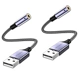 MOSWAG USB オーディオ 変換アダプタ 外付け サウンドカード 4極 TRRS 変換 usb-3.5mm オーディオケーブル イヤホン、ヘッドフォン、PC、ラップトップ、Linux、デスクトップ、PS4、その他のデバイスに対応