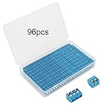 GTIWUNG 96個 ネジターミナルブロックPCBマウントネジ端子台 コネクタ PCBスクリューターミナルブロック PCB リード線端子 5.08mmピッチ 青（2P-56個, 3P-40個）