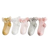 BIANHUAN 女の子 赤ちゃん 靴下 ベビー キッズ ソックス 子供 コットン 通気性抜群 ベビーソックス 柔らかい かわいい 夏 5足セット (S:11-13cm/1〜3歳)