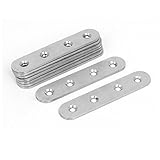 uxcell　フラット修理プレート　ステンレススチール　シルバートーン　10個入り　家具の固定板　ファスナー