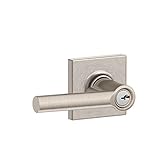 Schlage F51A BRW 619 COL Collins Trim Broadway Keyed Entry Lever, Satin Nickel [並行輸入品]