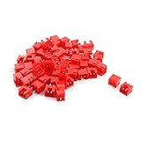 uxcell　JST XHコネクタ　JST XHオスコネクタアダプタ　レッド　2.54mmピッチ　 2端子番号　60個入り