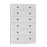 アルファタカバ ディズニー家具シリーズ セレクトミッキー 80cm幅6段ホワイト 取っ手スタンダードブラック