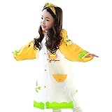 hibote 動物さんのレインコート 男の子 女の子 レインコート カッパ 雨具 85cm-100cm 新学期用 子どもレインコート リュックサックにも対応 収納ポーチ付き オレンジ XS