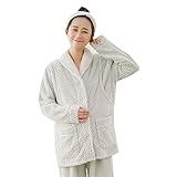 (アビコ)ABICO マタニティ 冬 可愛い フランネル 授乳パジャマ ボーダー柄 授乳服 授乳口付き 前開き ウエスト調節 あったか 厚手 部屋着 ルームウェア 上下セット