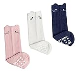 (コ-ランド) Co-land ハイソックス ベビー 3足セット 赤ちゃん用 靴下 キッズソックス 女の子 男の子 猫 滑り止め 男女児 ニーハイソックス 幼稚園 S