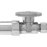 Keeney 2881PCLF 1/2-Inch Nom CPVC by 3/8-Inch O.D. Lead Free Quarter Turn Straight Transition Valve,