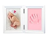 NovoGifts最初年4 " x6 " Baby Picture Frame withカラフルな環境に優しい粘ローズImpression材質 S ピンク LF02202
